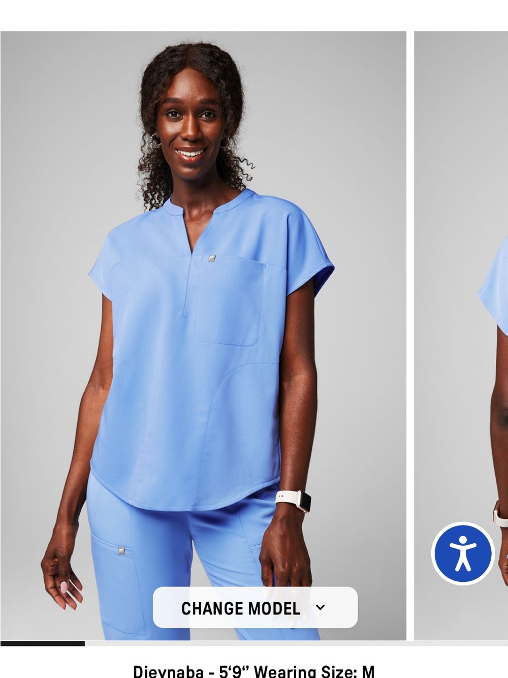 Evolve 3-Pocket Scrub Top Cecil blue
